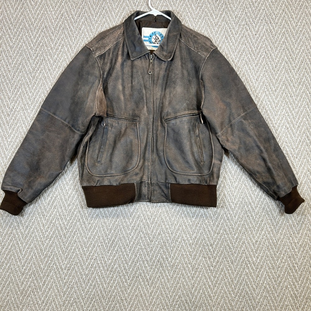 Vintage M Julian Adventure Jacket Mens 42 Brown Leather Distressed Bomber